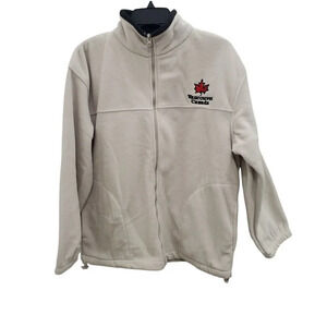Due‎ North Canada Cream Vancouver Full Zip Mock Neck Fleece Tourist Sweater S